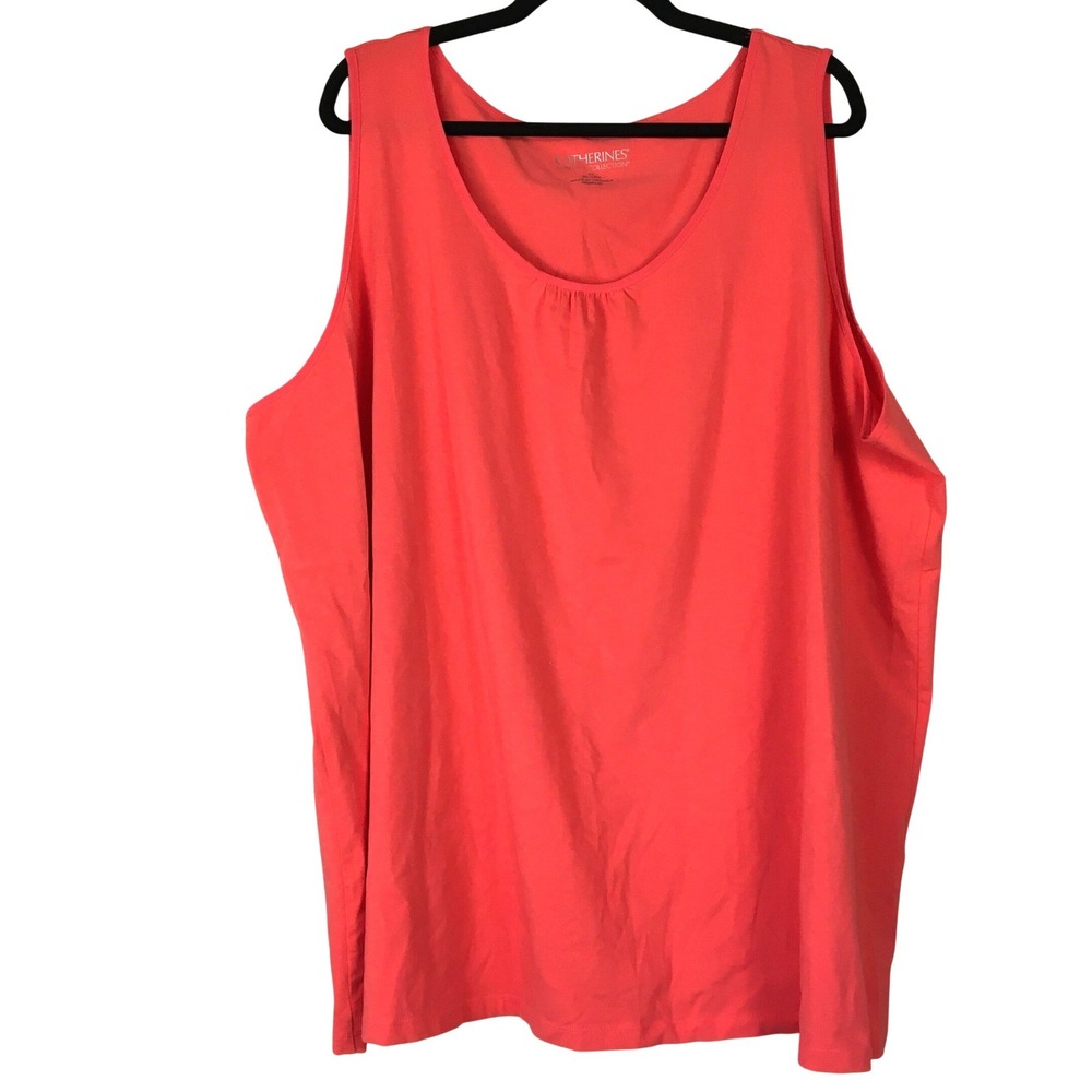 Catherines Suprema Collection‎ Coral Orange Tank Top Size 4X 30/32W Sleeveless